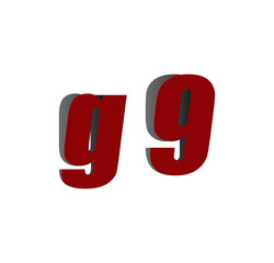 g9 logo initial red and shadow