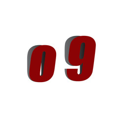 o9 logo initial red and shadow