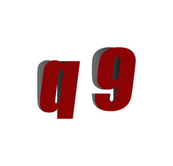 q9 logo initial red and shadow