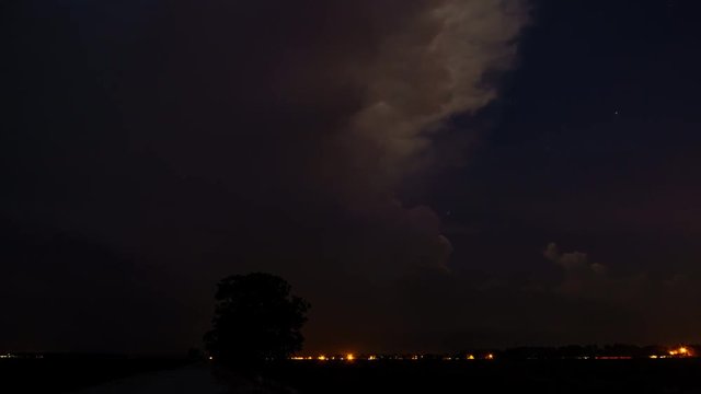 Thunder, Lightning And Storm Cloud During Dusk, Timelapse