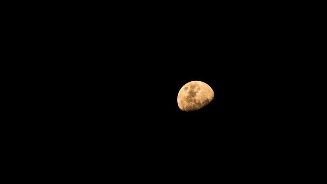 Moon Rising Accross Dark Sky, Timelapse