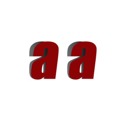 aa logo initial red and shadow