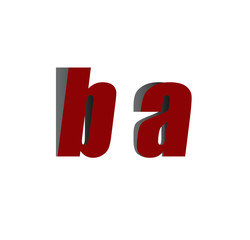ba logo initial red and shadow