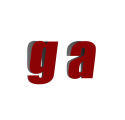 ga logo initial red and shadow