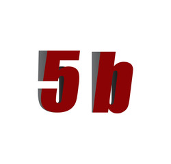 5b logo initial red and shadow