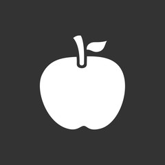 Icono de una manzana sobre fondo negro