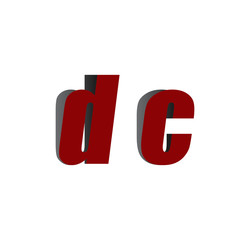 dc logo initial red and shadow