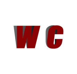 wc logo initial red and shadow