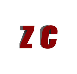 zc logo initial red and shadow