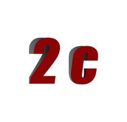 2c logo initial red and shadow