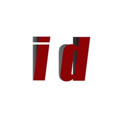 id logo initial red and shadow