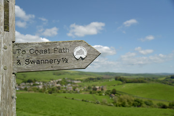 Signpost above Abbotsbury village in Dorset