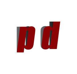 pd logo initial red and shadow