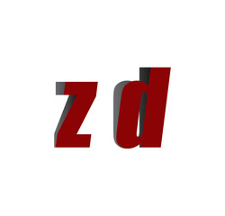 zd logo initial red and shadow