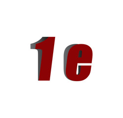 1e logo initial red and shadow