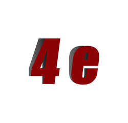 4e logo initial red and shadow