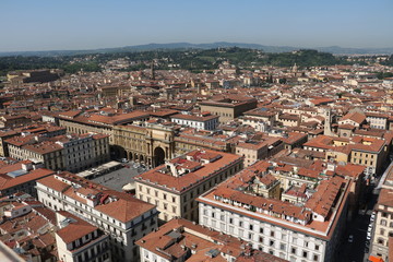Naklejka na ściany i meble Piazza della Republica in Florence, Tuscany Italy 