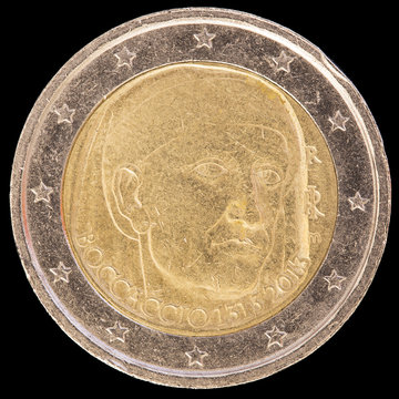 Commemorative two euro coin issued by Italy in 2013 and commemor
