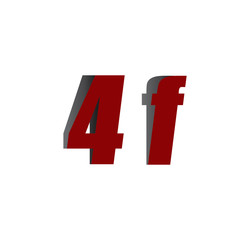 4f logo initial red and shadow