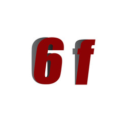 6f logo initial red and shadow