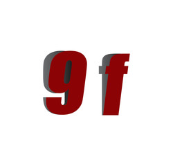 9f logo initial red and shadow