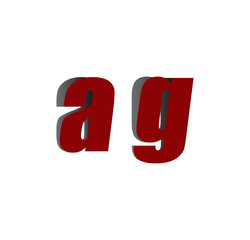 ag logo initial red and shadow
