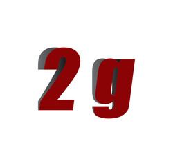 2g logo initial red and shadow