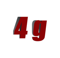 4g logo initial red and shadow