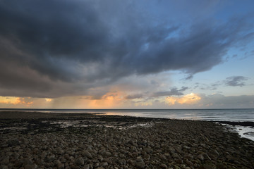 D-Day landing beach view in Normandy, France