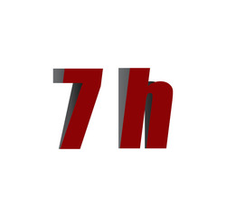 7h logo initial red and shadow