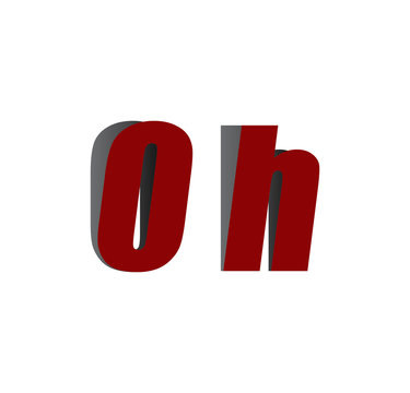 0h logo initial red and shadow