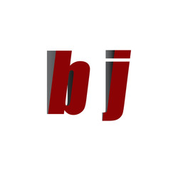 bj logo initial red and shadow