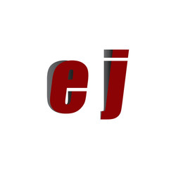 ej logo initial red and shadow