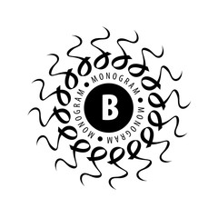 monogram vector in frame