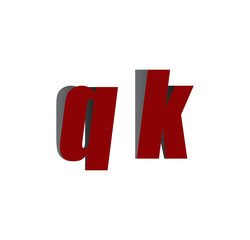 qk logo initial red and shadow