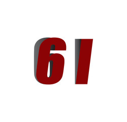 Obraz premium 6l logo initial red and shadow