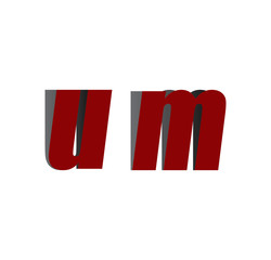 um logo initial red and shadow