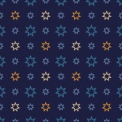 Seamless decorative vector background with stars. Print. Cloth design, wallpaper.