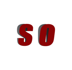 so logo initial red and shadow
