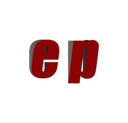 ep logo initial red and shadow