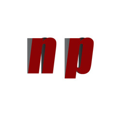 np logo initial red and shadow