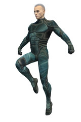 3d CG illustration of a Sci-Fi superhero male isolated on white © Veronika