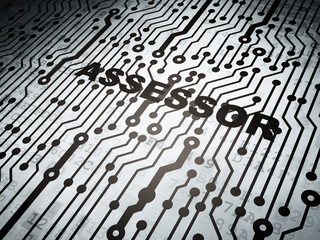 Fototapeta premium Insurance concept: circuit board with Assessor