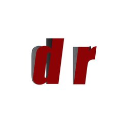 dr logo initial red and shadow