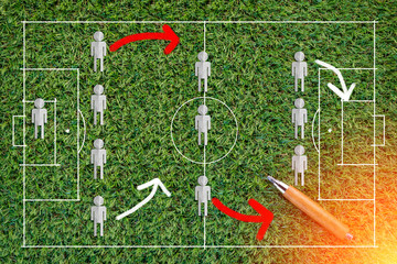 The tactic game of the football stretegy