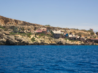 View over Popeye village, Malta