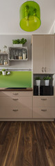 Kitchen in beige and green