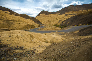 Beautiful aerial view of moonland , Himalayan mountain background, Ladakh,Jammu and Kashmir, India
