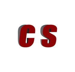 cs logo initial red and shadow