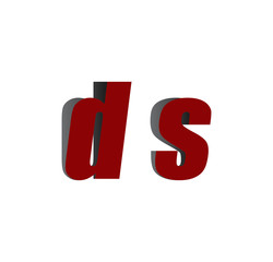 ds logo initial red and shadow